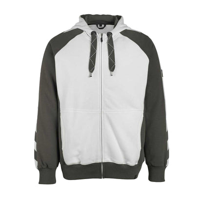 White-Dark Anthracite - Front - Mascot Mens Unique Wiesbaden Full Zip Hoodie