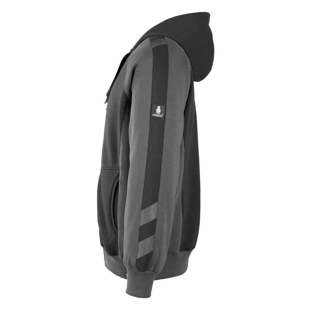 Black-Dark Anthracite - Side - Mascot Mens Unique Wiesbaden Full Zip Hoodie
