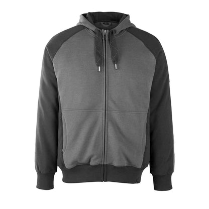 Dark Anthracite-Black - Front - Mascot Mens Unique Wiesbaden Full Zip Hoodie