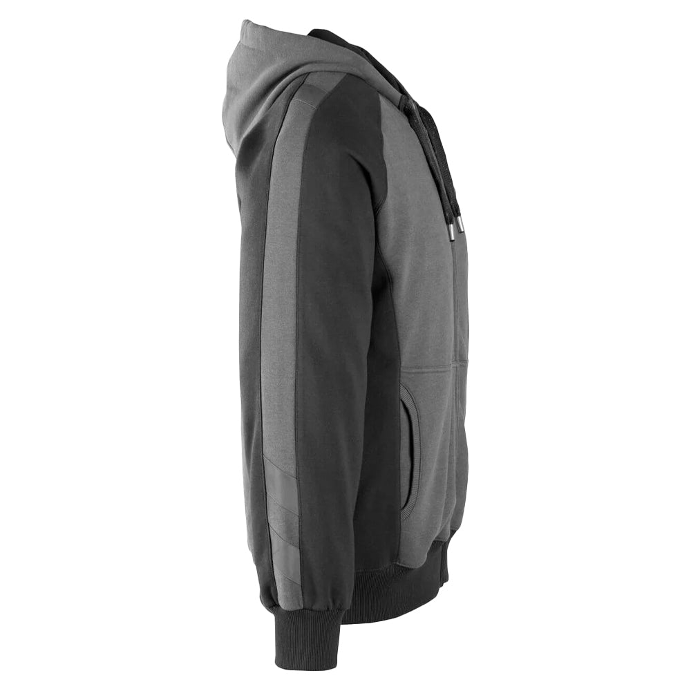 Dark Anthracite-Black - Back - Mascot Mens Unique Wiesbaden Full Zip Hoodie