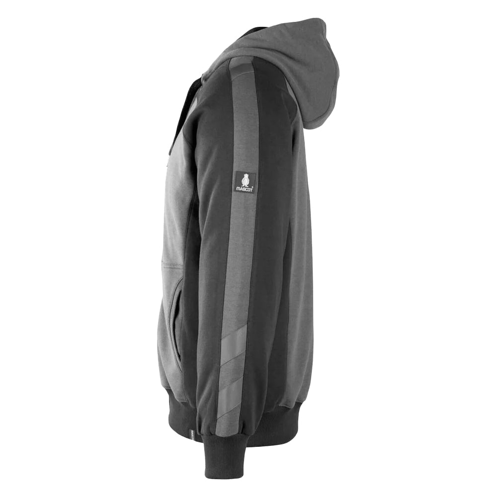 Dark Anthracite-Black - Side - Mascot Mens Unique Wiesbaden Full Zip Hoodie