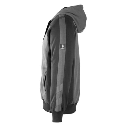 Dark Anthracite-Black - Side - Mascot Mens Unique Wiesbaden Full Zip Hoodie