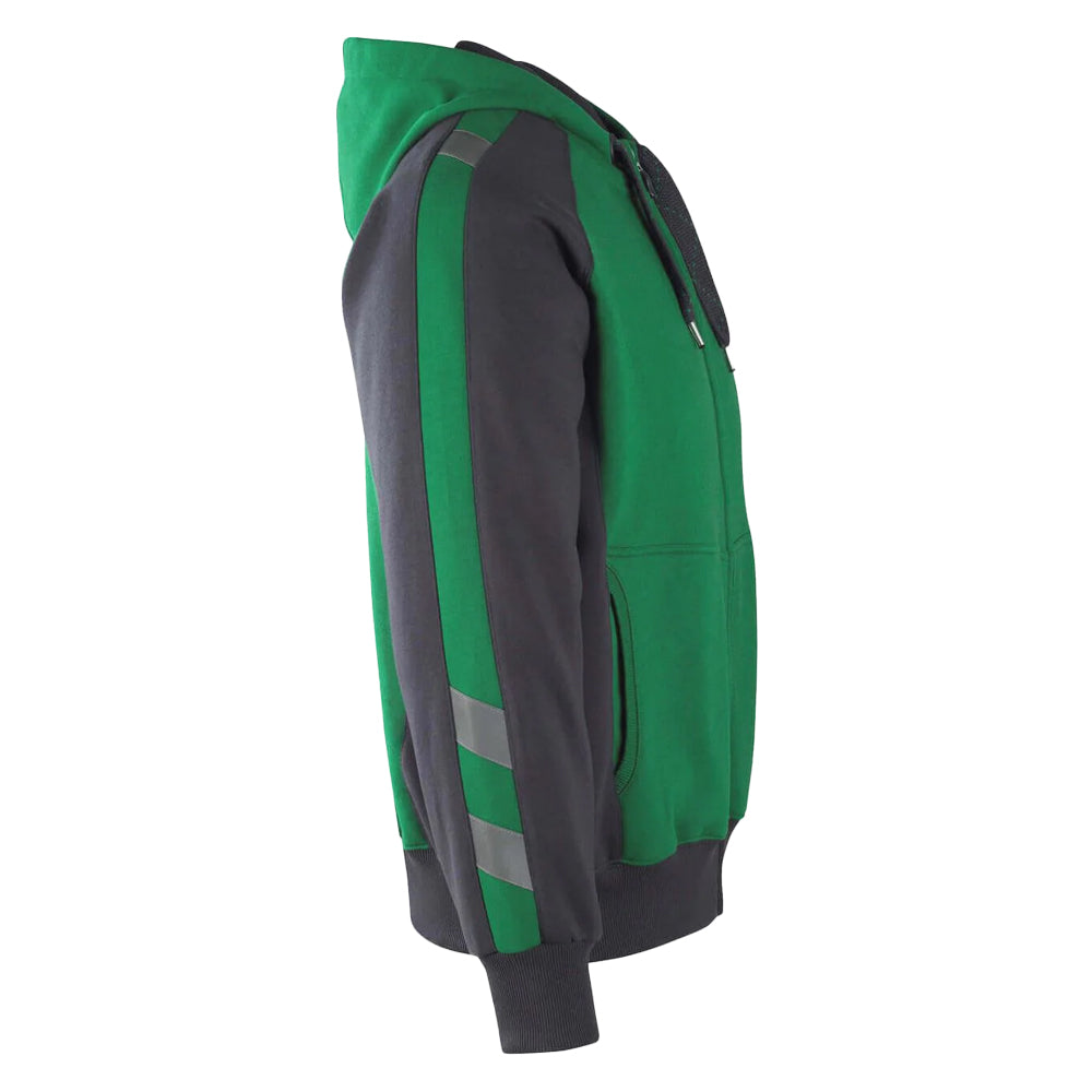Green-Black - Back - Mascot Mens Unique Wiesbaden Full Zip Hoodie