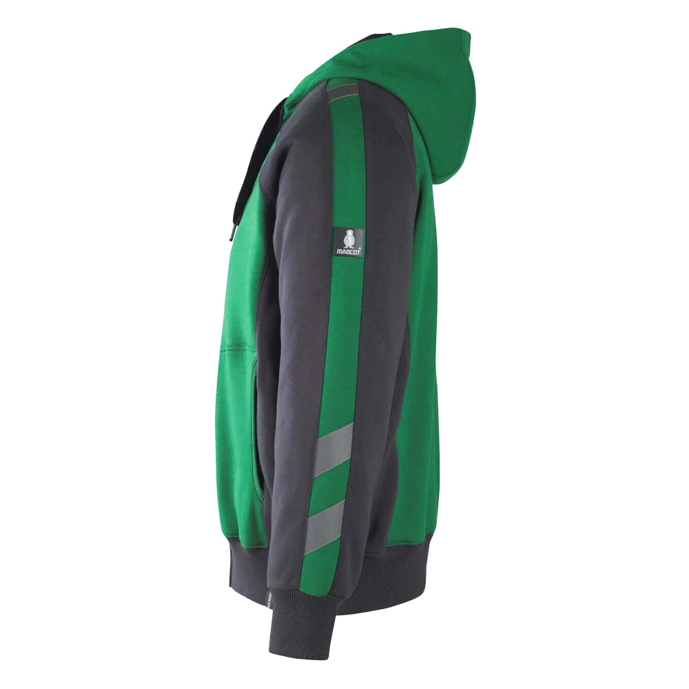 Green-Black - Side - Mascot Mens Unique Wiesbaden Full Zip Hoodie