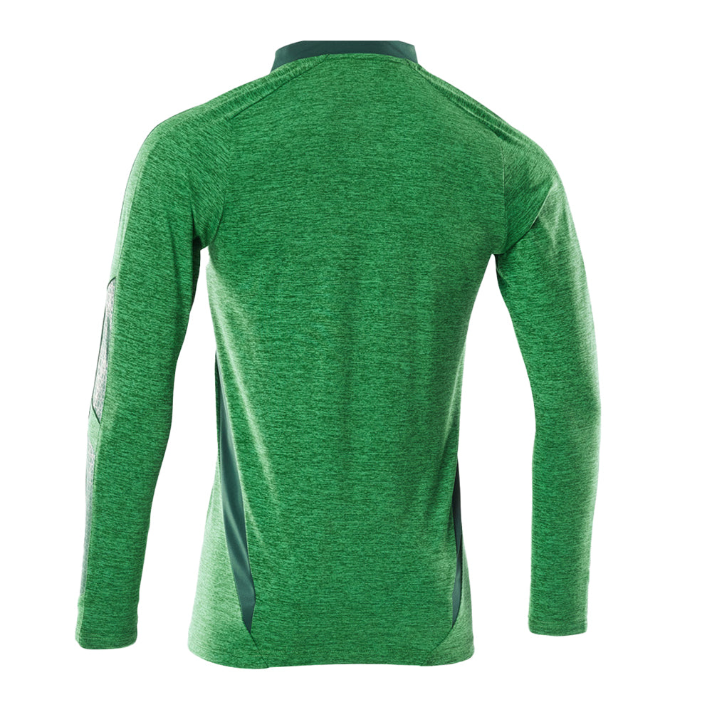 Grass Green-Green - Back - Mascot Mens Accelerate Flecked Coolmax Long-Sleeved Polo Shirt