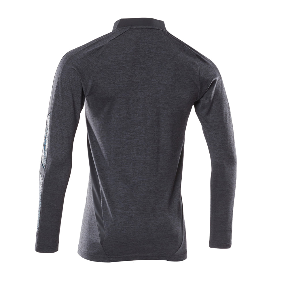 Dark Navy - Front - Mascot Mens Accelerate Flecked Coolmax Long-Sleeved Polo Shirt