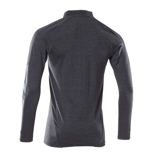 Dark Navy - Front - Mascot Mens Accelerate Flecked Coolmax Long-Sleeved Polo Shirt
