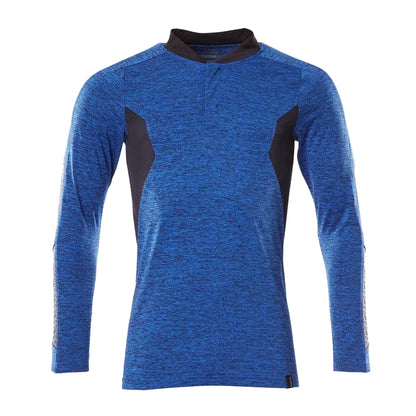 Azure Blue-Dark Navy - Front - Mascot Mens Accelerate Flecked Coolmax Long-Sleeved Polo Shirt