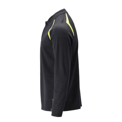 Dark Navy-Yellow - Side - Mascot Mens Accelerate Multisafe High-Vis Polo Shirt