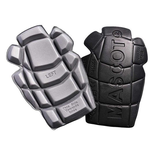 Black-Light Grey - Front - Mascot Unisex Adult Complete Logo Knee Pads (Pack of 2)