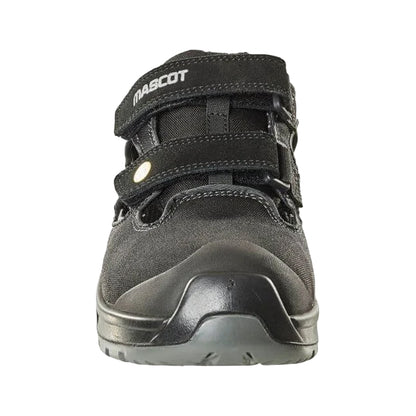 Black-Silver - Side - Mascot Unisex Adult Suede Safety Sandals