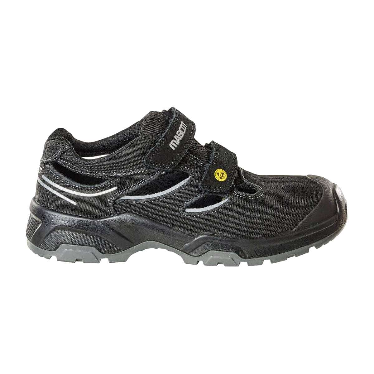 Black-Silver - Front - Mascot Unisex Adult Suede Safety Sandals