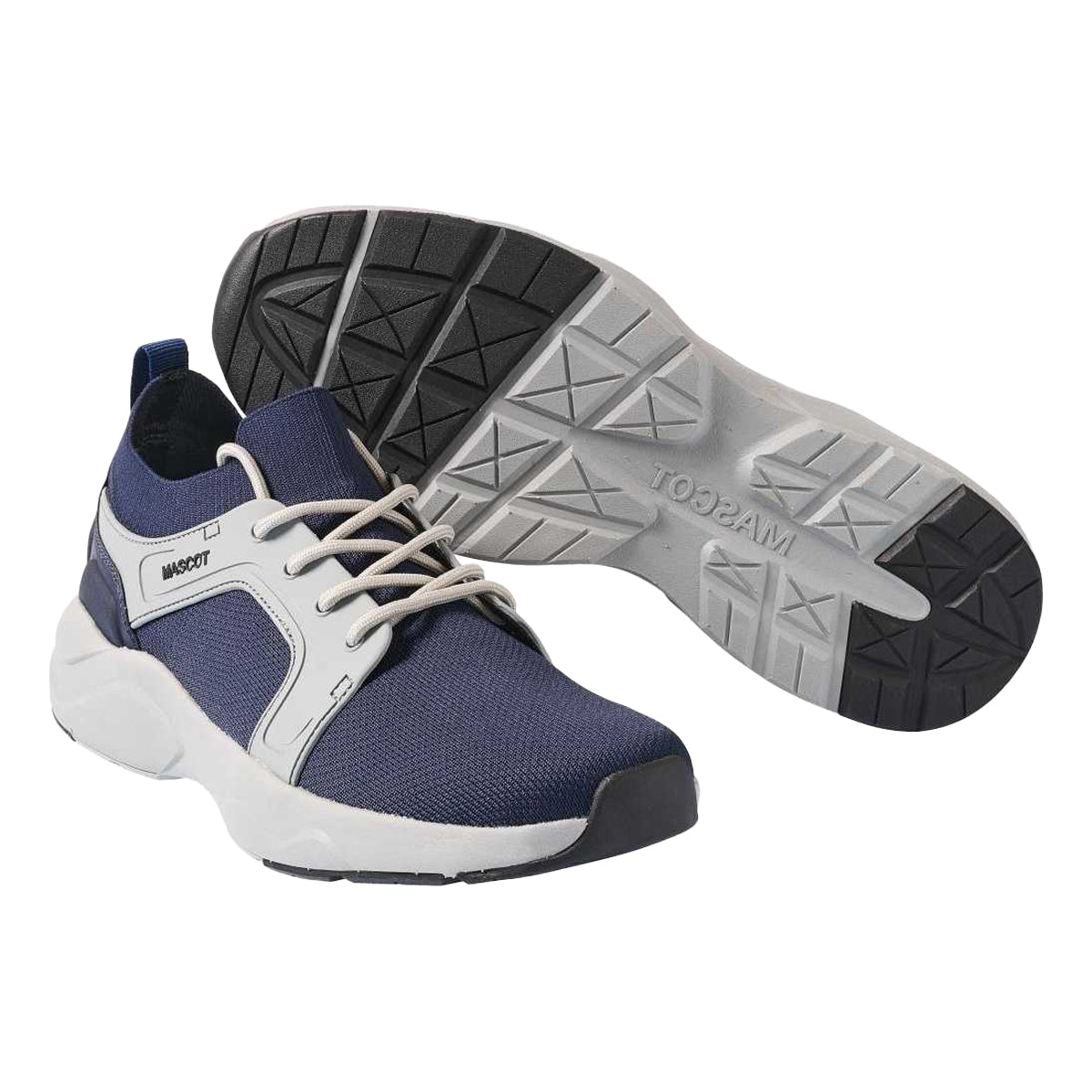 Navy-Light Grey - Front - Mascot Unisex Adult Logo Trainers