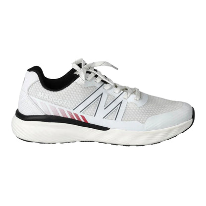 White-Black - Front - Mascot Mens Logo Microfibre Trainers