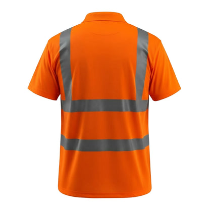 Hi Vis Orange - Back - Mascot Mens Bowen Safe Light Hi-Vis Polo Shirt