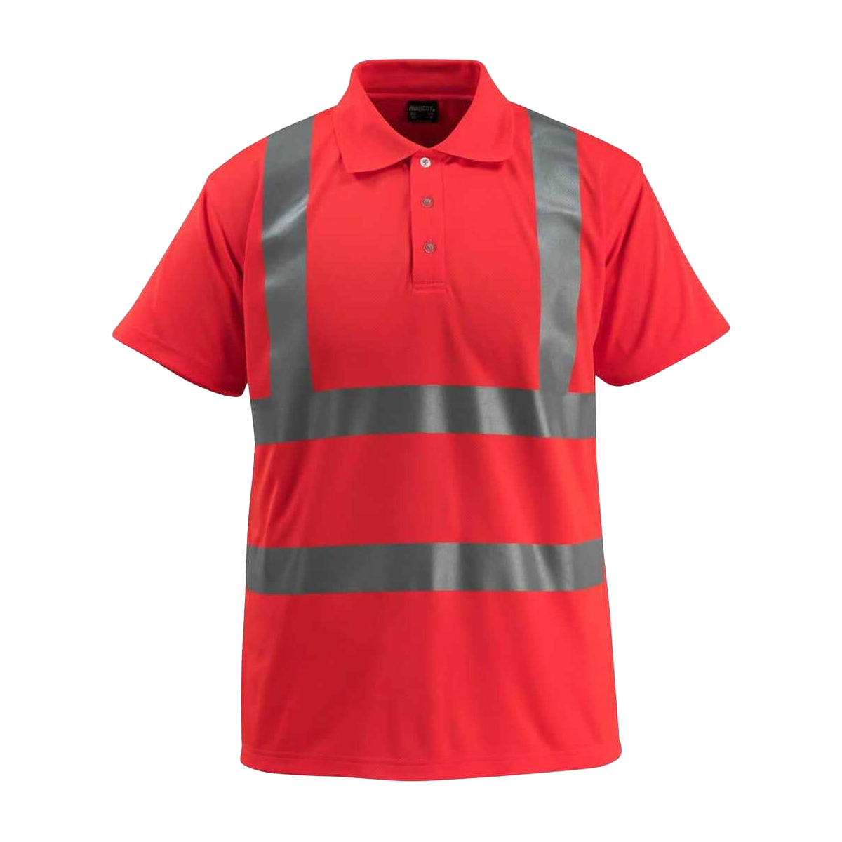 Hi Vis Red - Front - Mascot Mens Bowen Safe Light Hi-Vis Polo Shirt