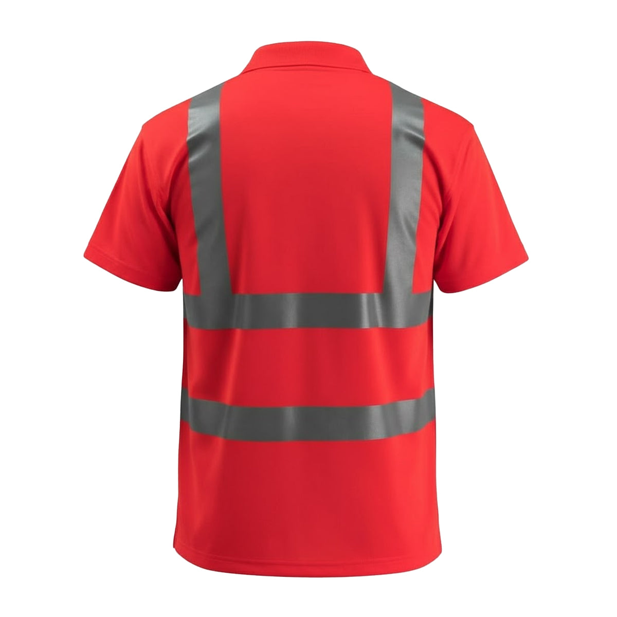 Hi Vis Red - Back - Mascot Mens Bowen Safe Light Hi-Vis Polo Shirt