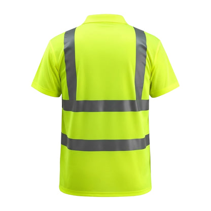Hi Vis Yellow - Back - Mascot Mens Bowen Safe Light Hi-Vis Polo Shirt