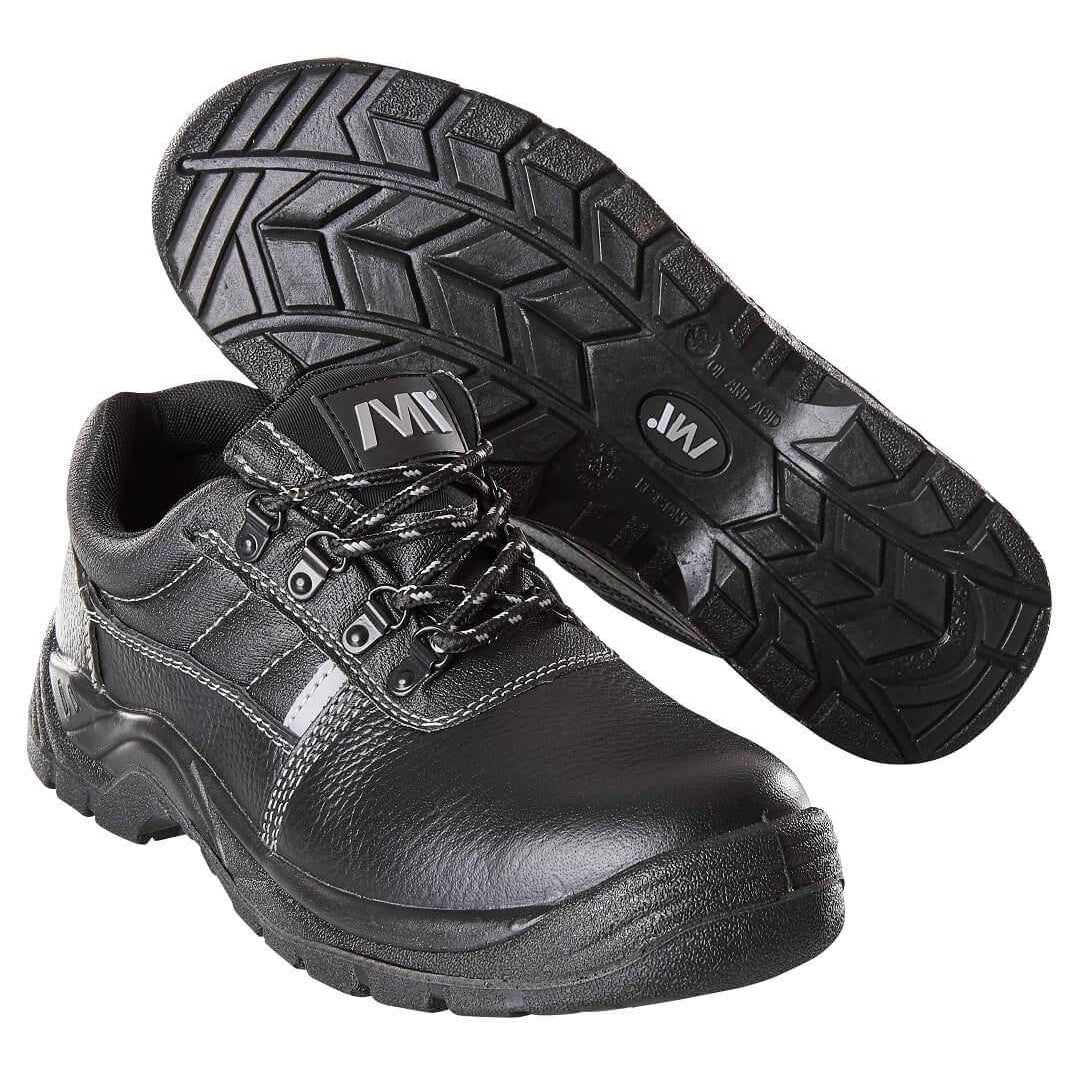 Black - Front - Mascot Unisex Adult Leather Safety Shoes