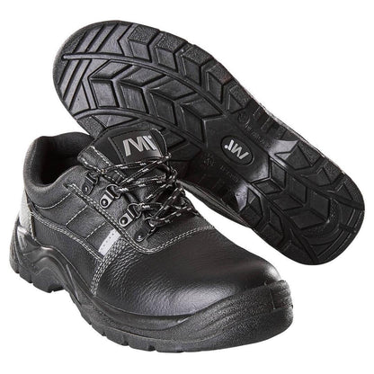 Black - Front - Mascot Unisex Adult Leather Safety Shoes