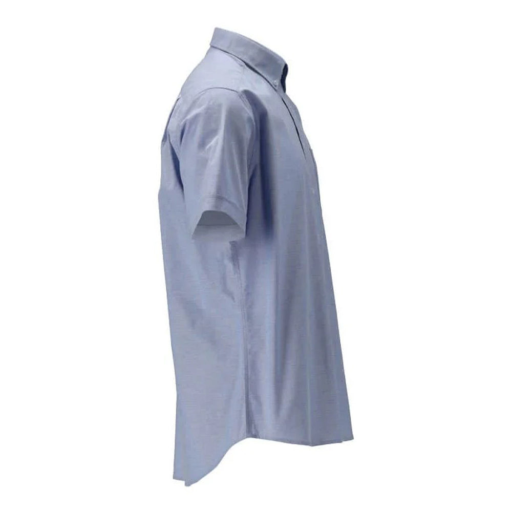 Light Blue - Back - Mascot Mens Frontline Oxford Short-Sleeved Shirt