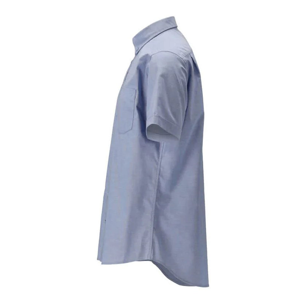 Light Blue - Side - Mascot Mens Frontline Oxford Short-Sleeved Shirt