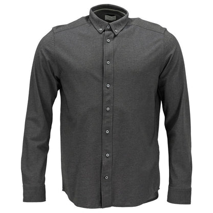 Dark Anthracite-Light Grey - Front - Mascot Mens Frontline Slim Shirt