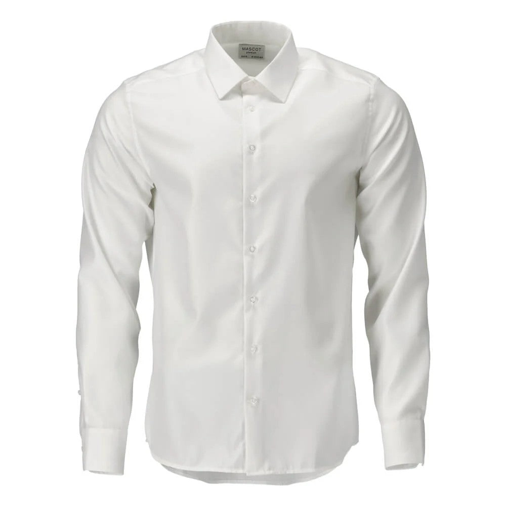 White - Front - Mascot Mens Frontline Poplin Slim Shirt