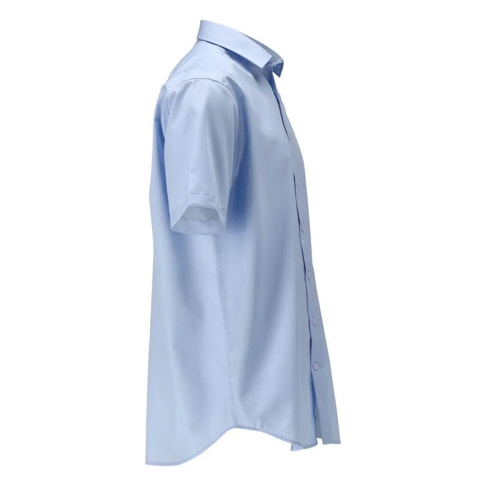 Light Blue - Back - Mascot Mens Frontline Poplin Short-Sleeved Shirt
