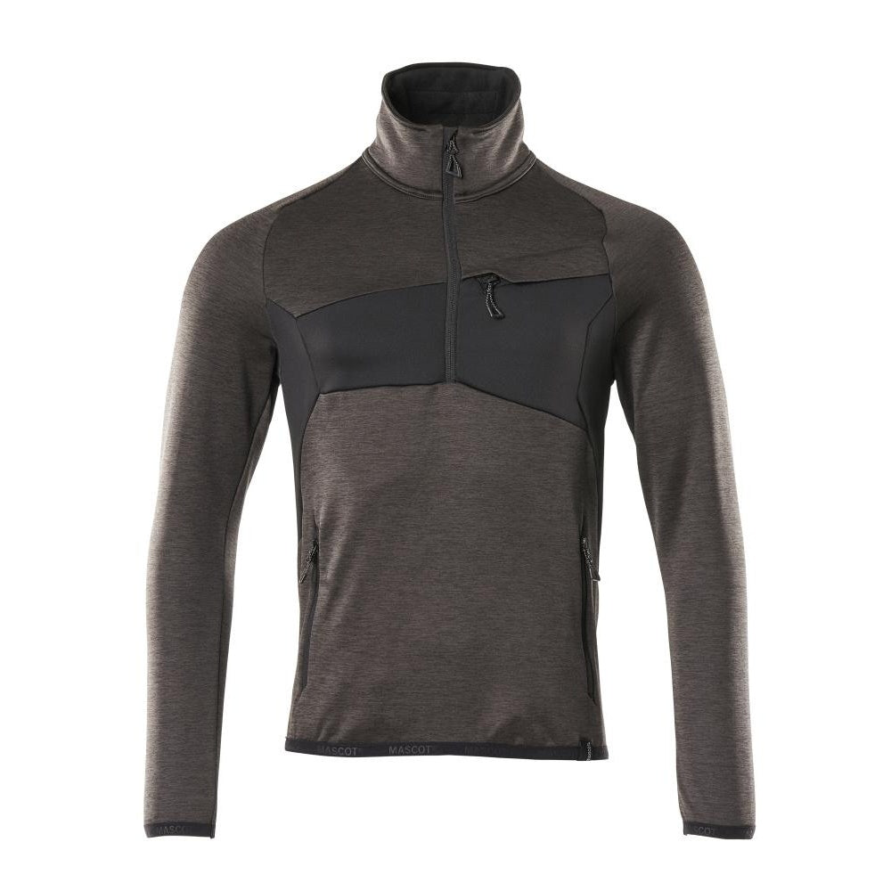 Dark Anthracite-Black - Front - Mascot Mens Advanced Plain Half Zip Fleece Top