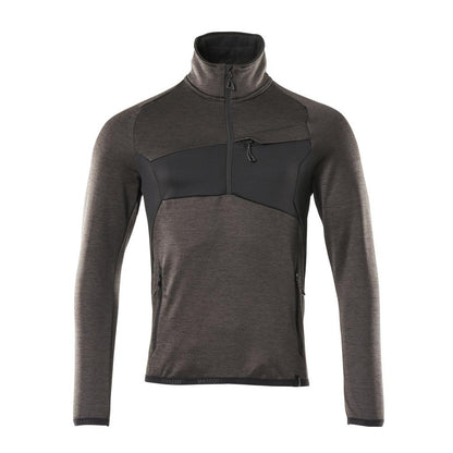 Dark Anthracite-Black - Front - Mascot Mens Advanced Plain Half Zip Fleece Top