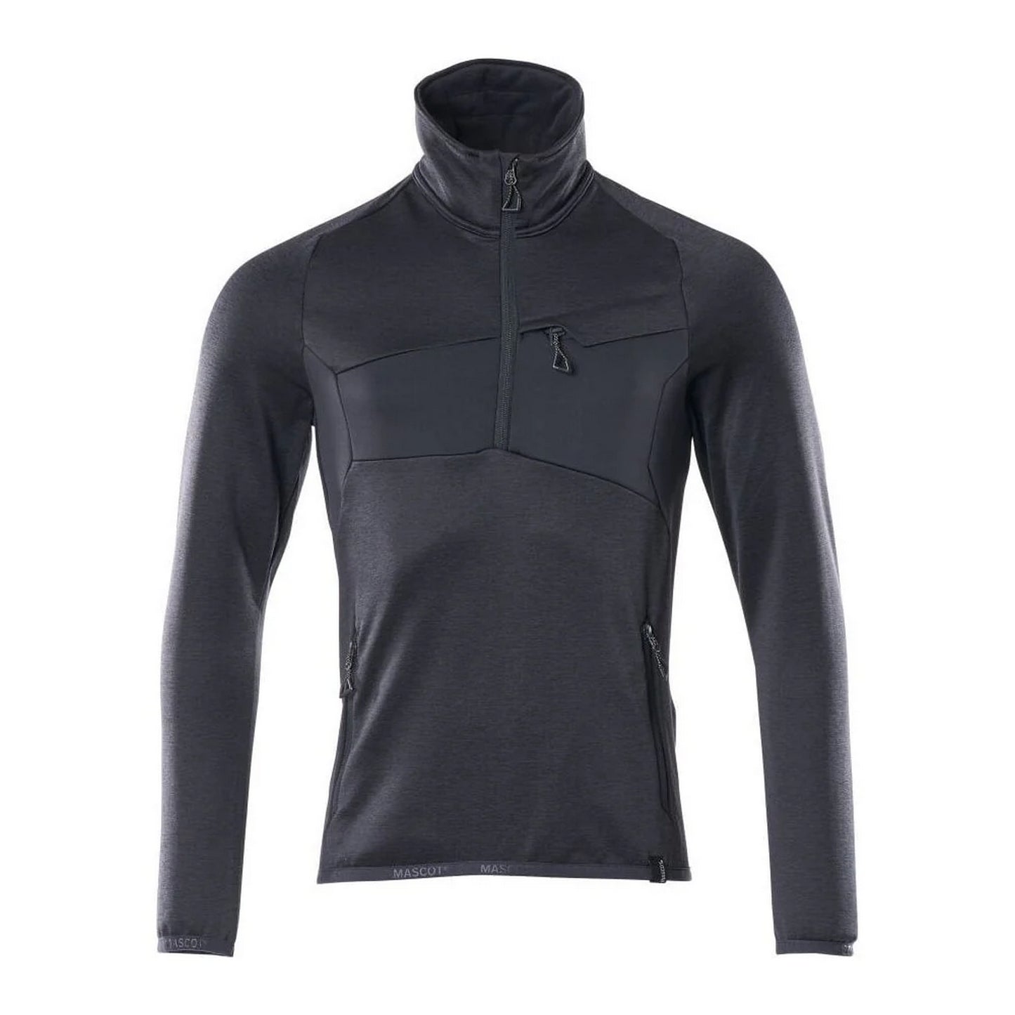 Dark Navy - Front - Mascot Mens Advanced Plain Half Zip Fleece Top
