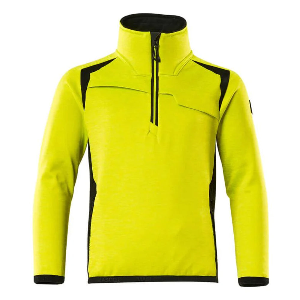 Hi Vis Yellow - Front - Mascot Childrens-Kids Accelerate Safe Fleece Top