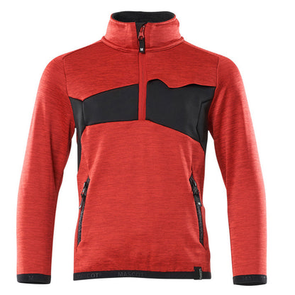 Traffic Red-Black - Front - Mascot Childrens-Kids Accelerate Safe Fleece Top