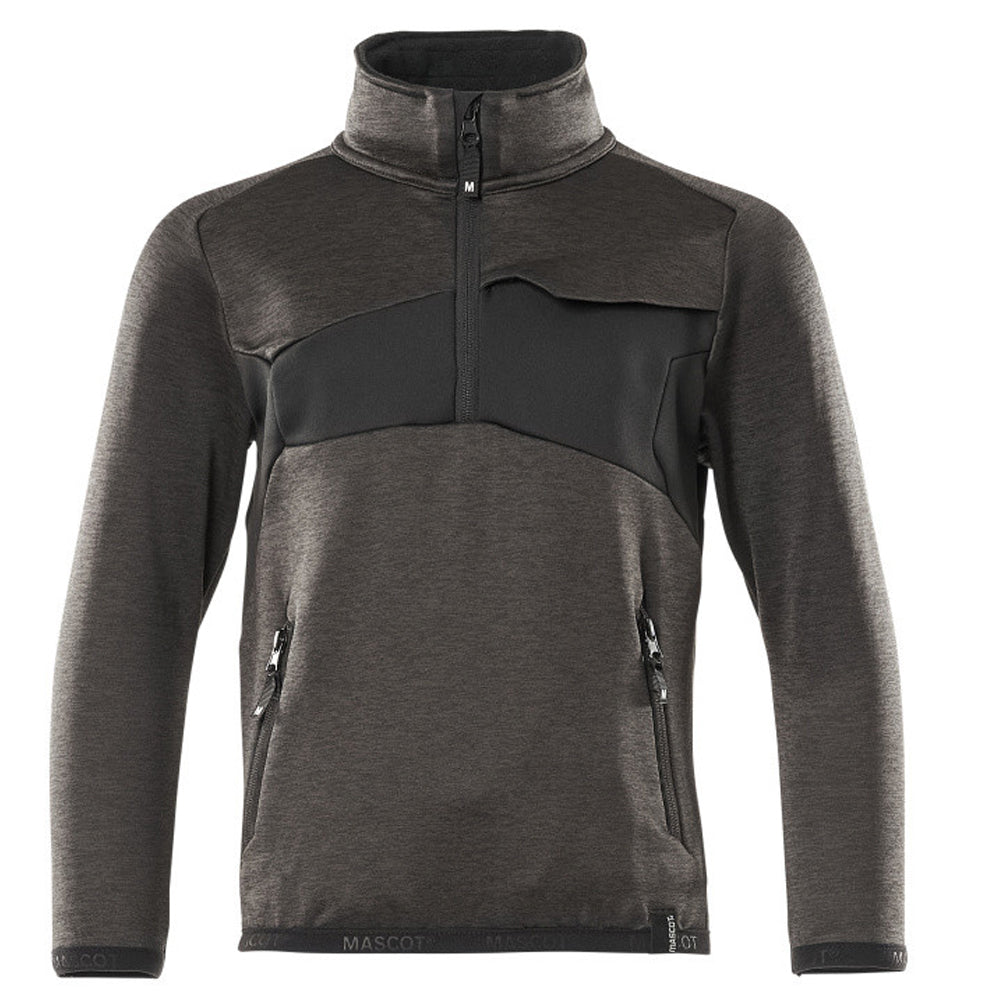 Dark Anthracite-Black - Front - Mascot Childrens-Kids Accelerate Safe Fleece Top