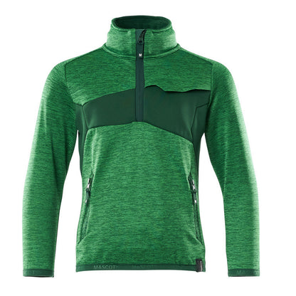 Grass Green-Green - Front - Mascot Childrens-Kids Accelerate Safe Fleece Top
