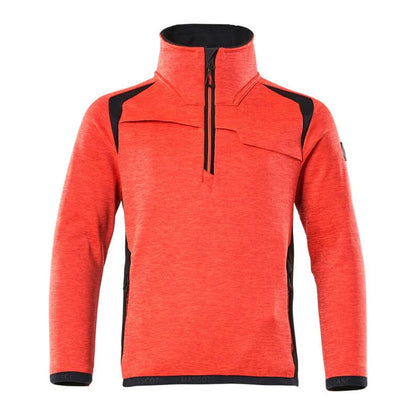 Hi Vis Red-Dark Navy - Front - Mascot Childrens-Kids Accelerate Safe Fleece Top