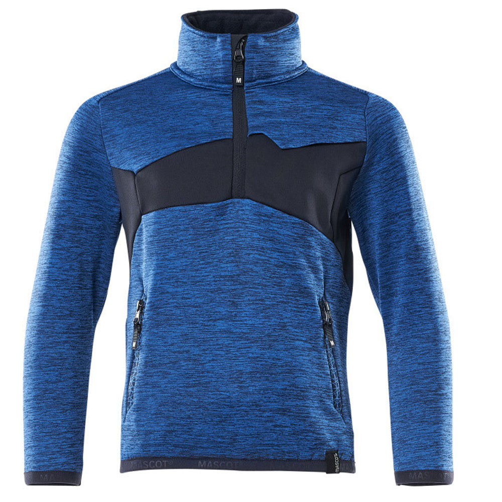 Azure Blue-Dark Navy - Front - Mascot Childrens-Kids Accelerate Safe Fleece Top