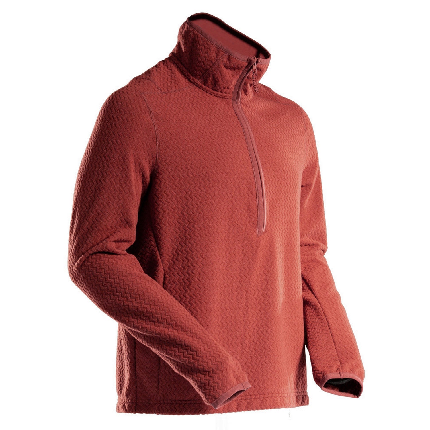 Autumn Red - Back - Mascot Mens Customised Microfleece Half Zip Jumper