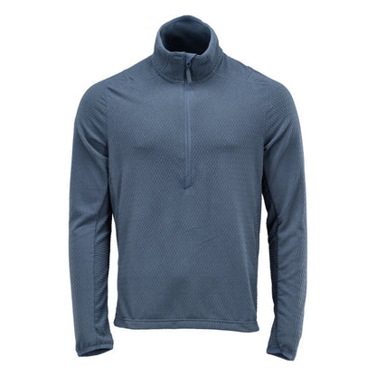 Stone Blue - Front - Mascot Mens Customised Microfleece Half Zip Jumper