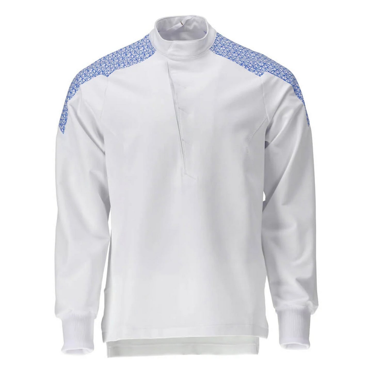 White-Azure Blue - Front - Mascot Mens Smock Food & Care Chef T-Shirt