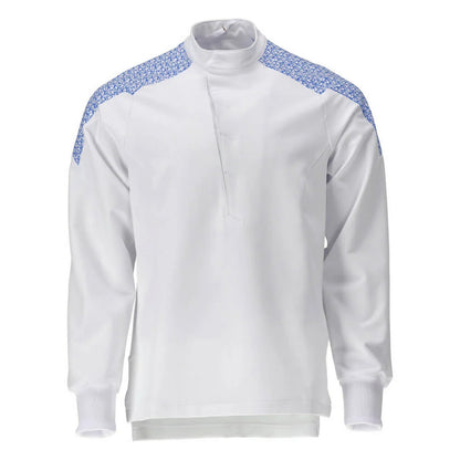 White-Azure Blue - Front - Mascot Mens Smock Food & Care Chef T-Shirt