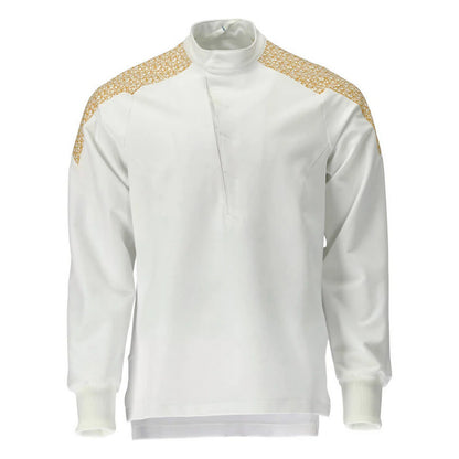 White-Curry-Gold - Front - Mascot Mens Smock Food & Care Chef T-Shirt