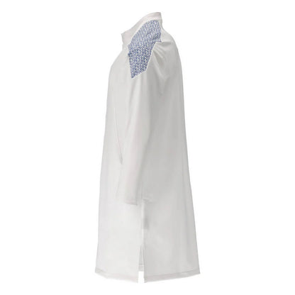 White-Azure Blue - Side - Mascot Mens Smock Food & Care Full Apron