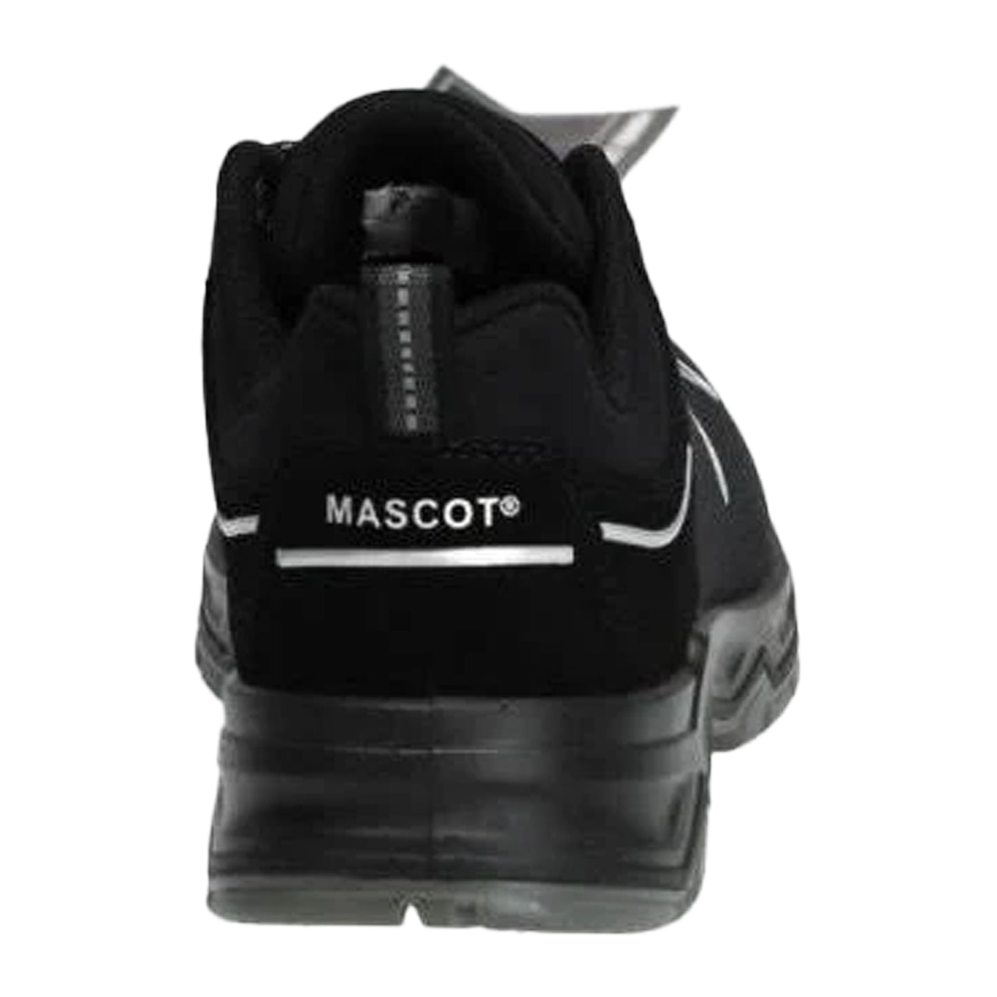 Black-Silver - Back - Mascot Unisex Adult Footwear Flex Lace Up Safety Shoes