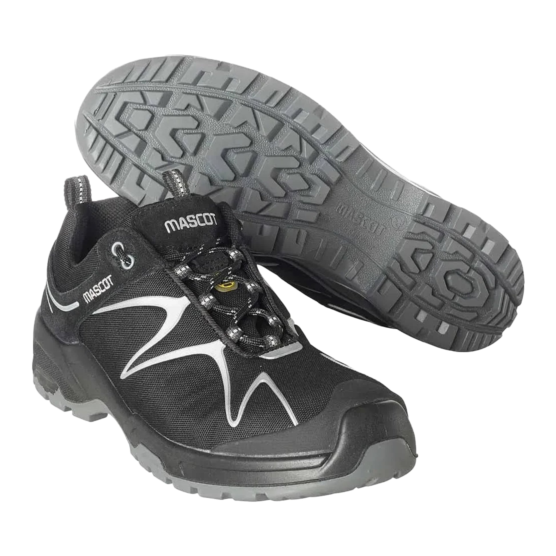 Black-Silver - Lifestyle - Mascot Unisex Adult Footwear Flex Lace Up Safety Shoes