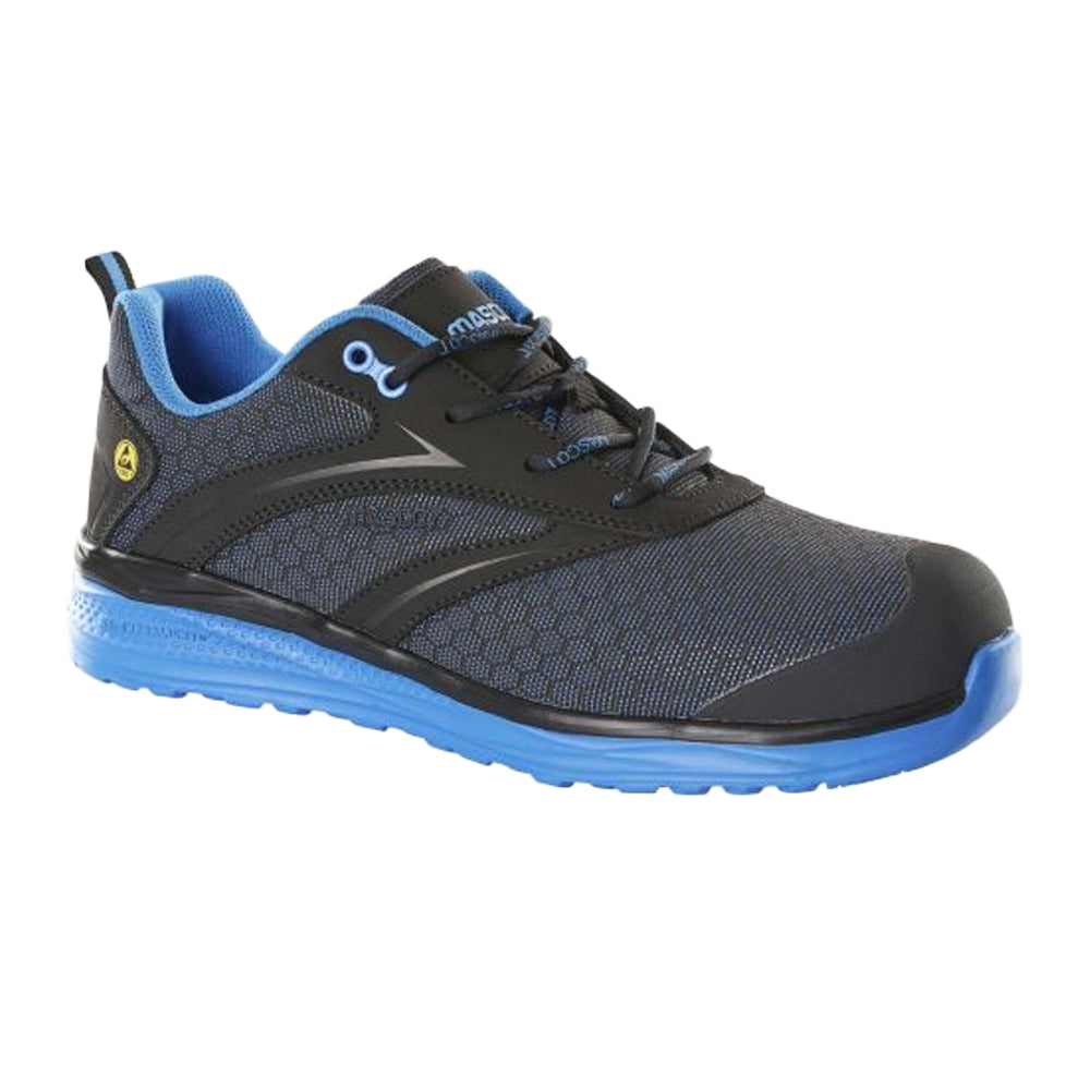 Black-Royal Blue - Front - Mascot Mens Footwear Carbon Leather Safety Shoes