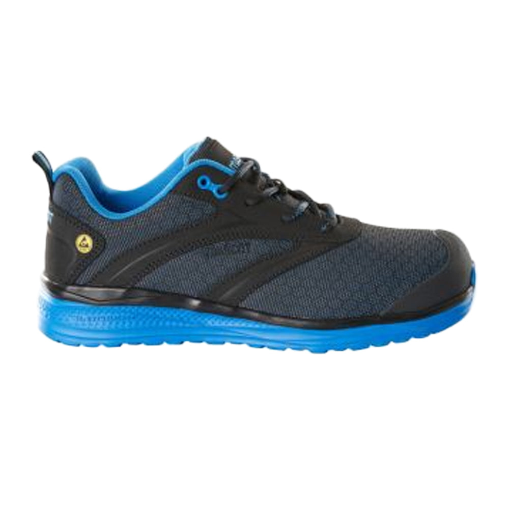 Black-Royal Blue - Side - Mascot Mens Footwear Carbon Leather Safety Shoes