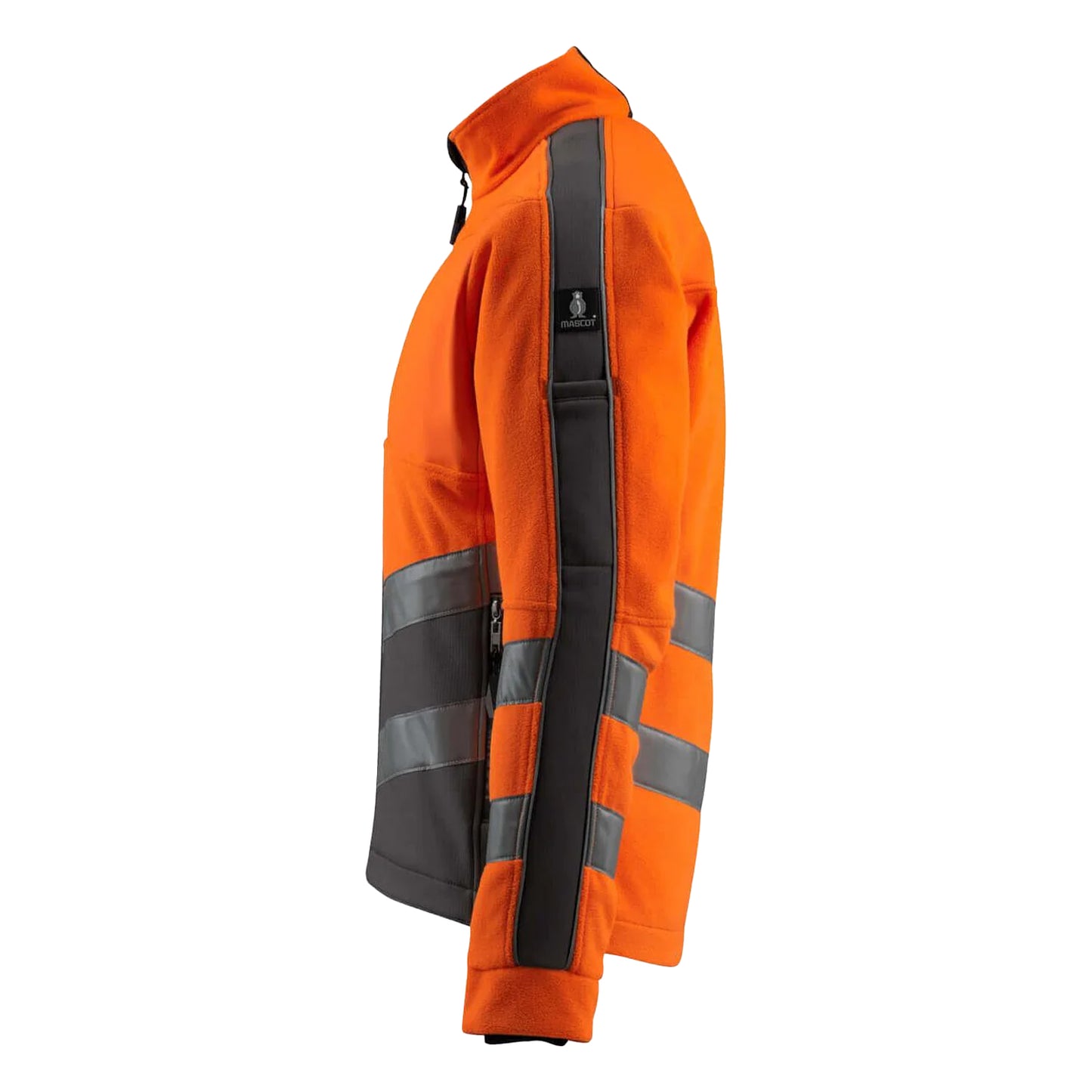 Hi Vis Orange-Dark Anthracite - Side - Mascot Mens Safe Supreme High-Vis Fleece Jacket