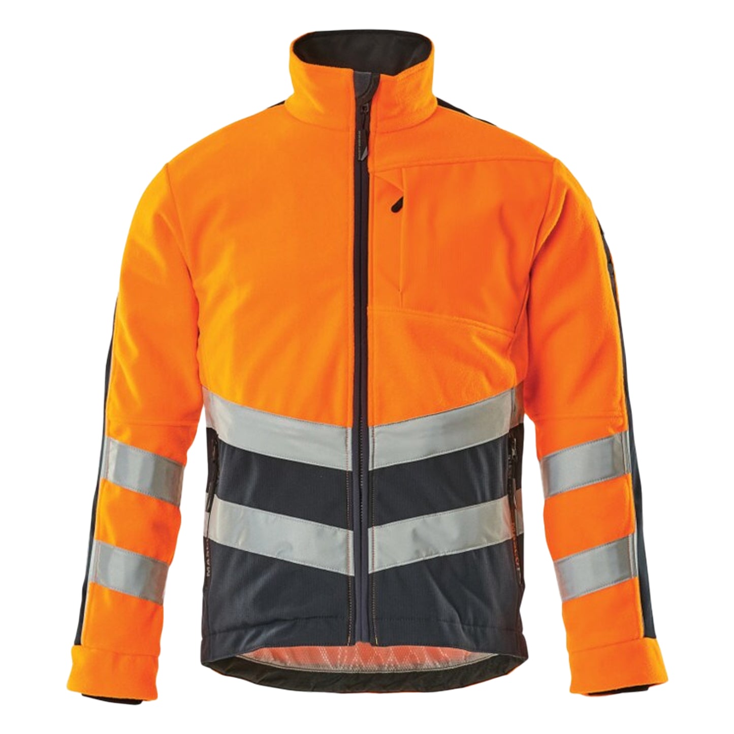 Hi Vis Orange-Dark Navy - Front - Mascot Mens Safe Supreme High-Vis Fleece Jacket
